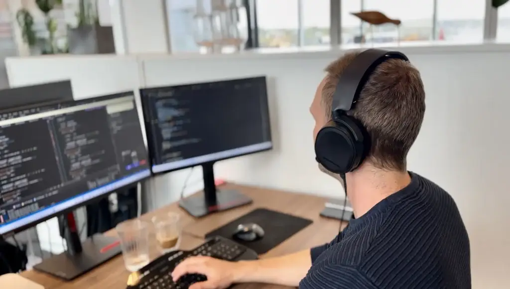 Softwareudvikler arbejder med kode og systemer