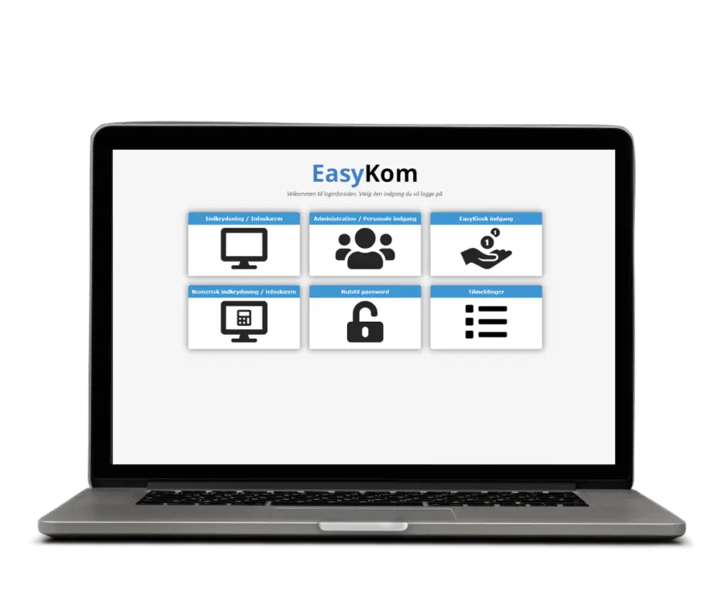 EasyKom personale-indgang vist på computer