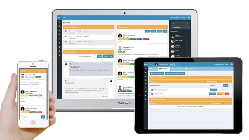 BB Journal journalsystem vist på computer, tablet og mobil